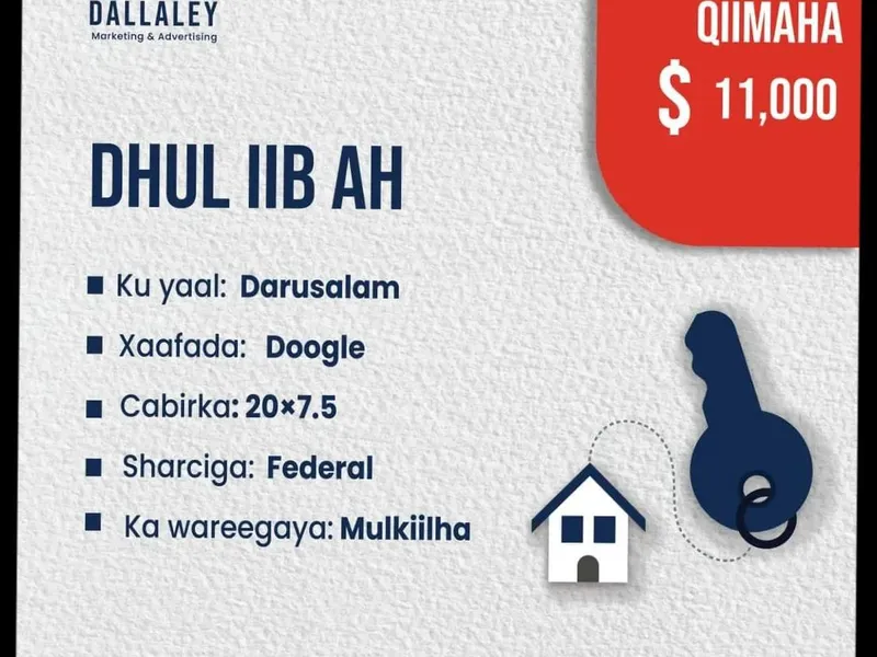 Land in Daaru Salaam, Mogadishu — $11,000