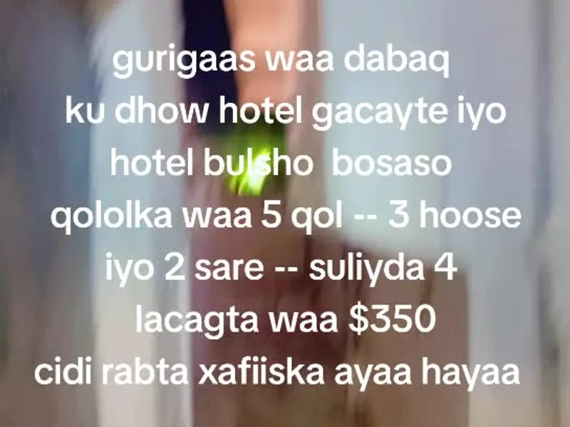 5 Bedroom Villa in Hotel Gaceyte, Bosaso — $350/mo