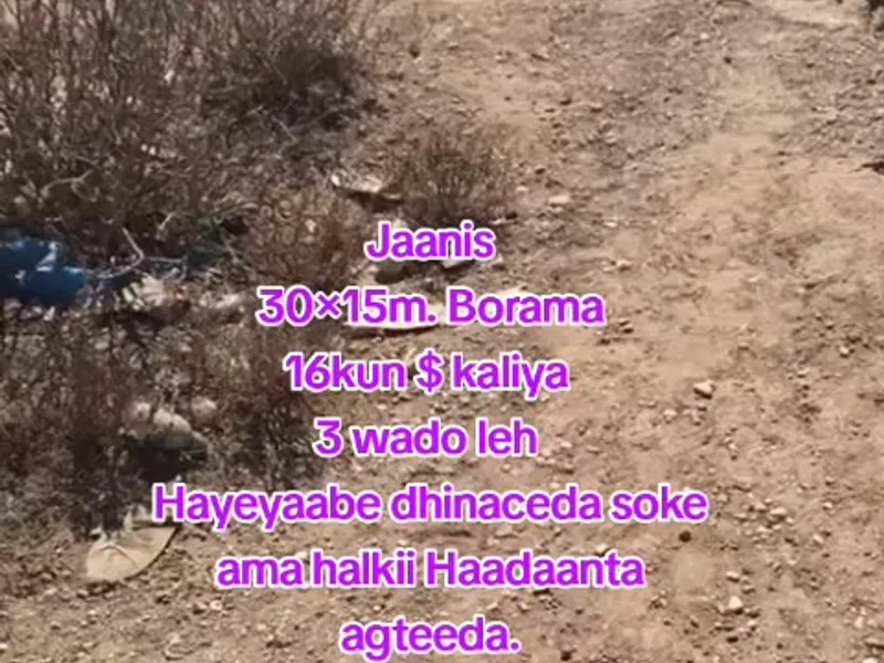 Land in Hayeyaabe, Borama — $16,000
