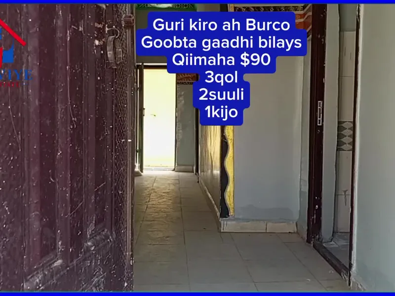 3 Bedroom Villa in Gaadhi Bileys, Burao — $90/mo
