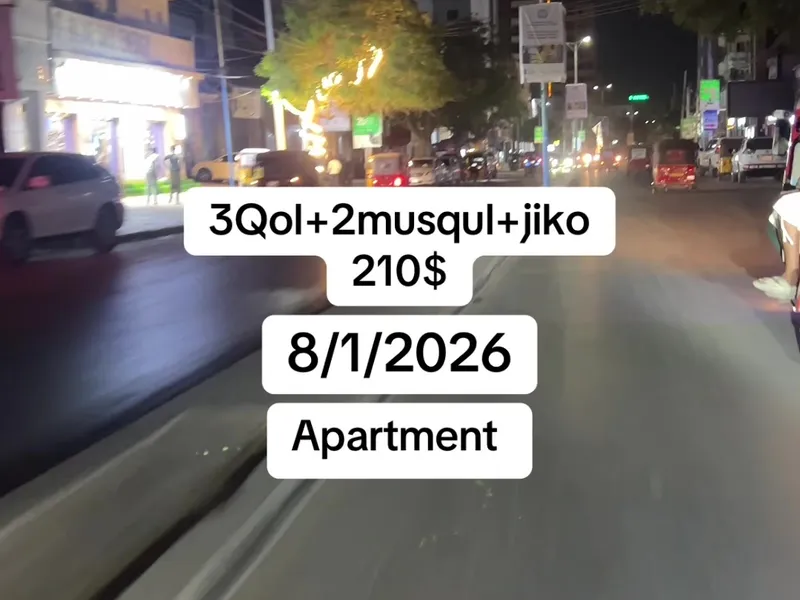 3 Bedroom Apartment in suuqa jayaga, Mogadishu — $210/mo